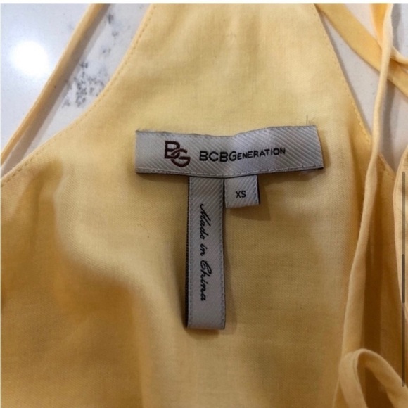 BCBGeneration maxi yellow sleeveless racerback dress size:XS - Picture 7 of 16